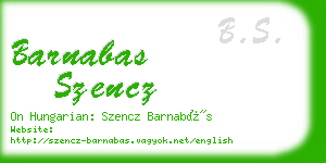 barnabas szencz business card